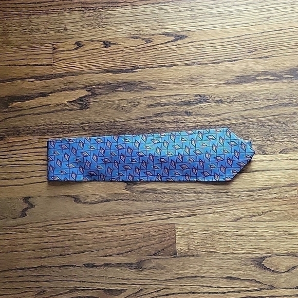 Christian Dior Monsieur Vintage All Silk Blue Gray Geometrical Abstract Necktie - Picture 2 of 10